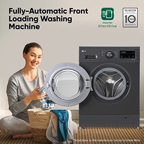 Image of LG 9 Kg 5 Star Direct Drive Technology, Steam Wash, 6 Motion DD, Smart Diagnosis, Fully-Automatic Front Load Washing Machine (FHM1409BDM, Allergy Care, In-Built Heater, Touch Panel, Middle Black)
