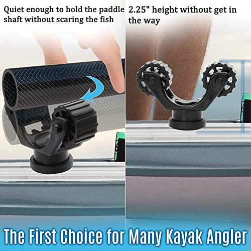 Atader Kayak Paddle Holder, Kayak Accessories Track Mount for Kayak Paddles, Kayak Fishing Accessories - Kayak Oar Holder Track Mount for Fast and Quiet Holding Standard Kayak Paddle, 2 Pack, Black