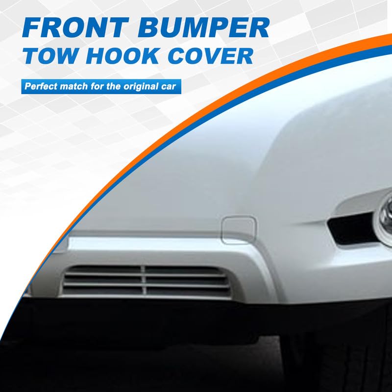 CZShiYue Car Front Bumper Tow Hook Cover Cap Towing Eye Fit for Toyota Highlander 2008 2009 2010 Trailer Cover 52128-0E030 52127-0E030 (Unpainted, Left Driver Side)