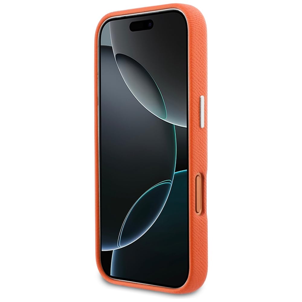 CG MOBILE Karl Lagerfeld Karl & Choupette Saffiano - Funda para iPhone 17 Pro Max compatible con MagSafe (naranja)