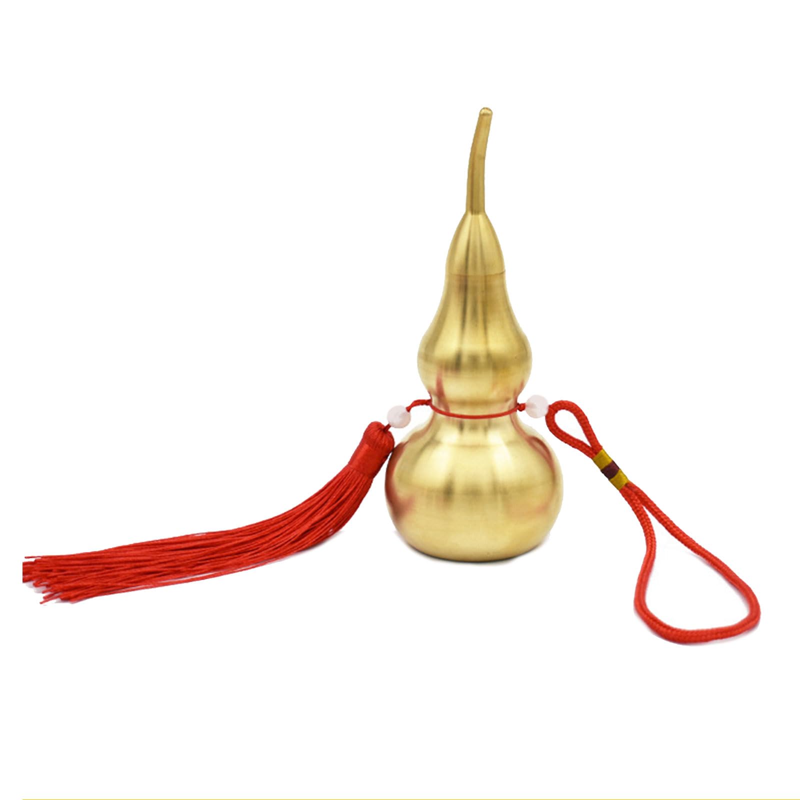 Lucky Hollowed Copper Gourd Fengshuis Ornament Decorative Hanging Pendant Charm with Tassels for Wealth and Happiness Antique Gourd Pendant