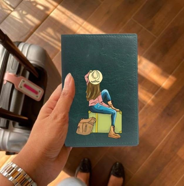 Image of The Messy Corner Unisex Vegan Leather Passport Cover | Classy & Stylish Printed Travel Case | (Black, Roadrush)