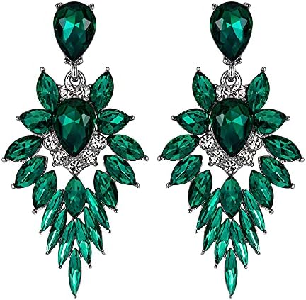Bijou Fantaisie Sans Nickel Boucles D'oreilles Pendentif Double Feuilles Cristal Strass – Bijou Fantaisie élégant Pour Femme Boucles D Oreilles Double Feuilles élégantes