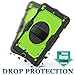 SEYMAC stock Case for iPad 9th/ 8th/ 7th Generation 10.2'', Shockproof with Screen Protector, Pencil Holder [360° Rotating Hand Strap] & Stand, for iPad 10.2 inch 2021-2019 (Green+Black)