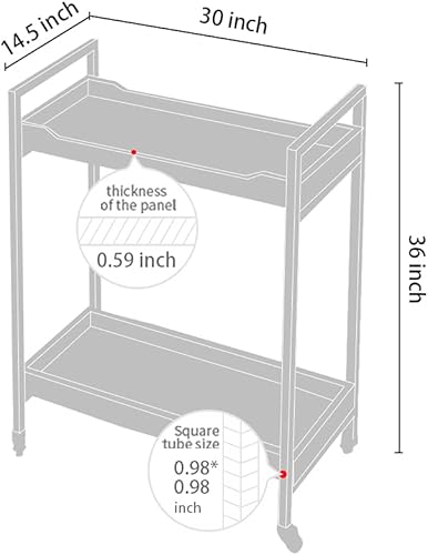 Miniatura 6 de AZ L1 Life Concept Mesa auxiliar de cocina con 3 niveles para horno de microondas estación de trabajo con ruedas 237 pulgadas