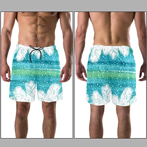 Maillots de bain hommes à motif de points de neige de Noël JDEZ pour la plage - 3