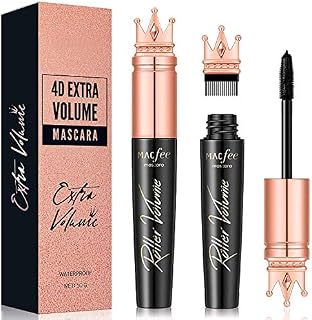 Glossiva 4D Silk Fiber Lash Mascara with Brush- Waterproof, Luxuriously Longer, Thicker, Voluminous