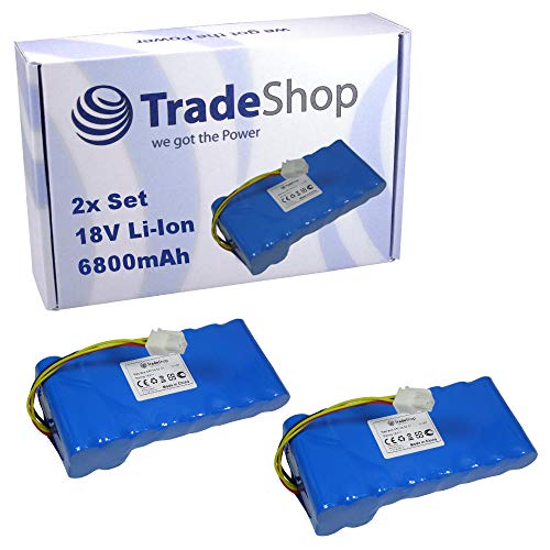 2X Trade-Shop Li-Ion Akku 18V 6800mAh kompatibel mit Husqvarna Automower 430X BJ 2019/2020, 435X AWD, 440 BJ 2019/2020, 450X BJ 2019/2020, 191409786