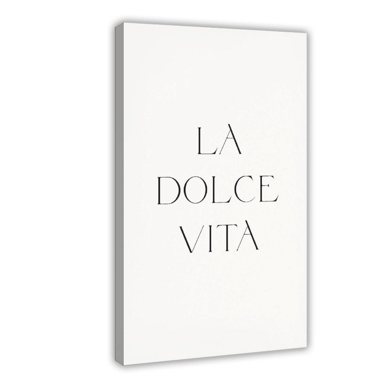 Sdkahkzo La Dolce Vita Citations Sur La Douceur De Vivre, L'élégance Et Le Minimalisme Canvas Wall Art Posters And Prints Room Aesthetic Bedroom Office Decor 20X30inch(50X75cm)