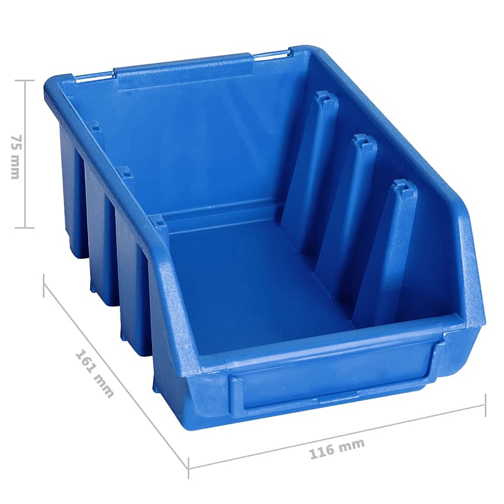 Cajas de almacenamiento con tornillos de 128 piezas, con placas de pared, estantería para piezas pequeñas, cajones de plástico apilables para garaje, sótano, bricolaje, sistema de