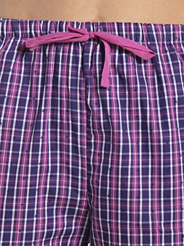 Image of Jockey RX15 Women Super Combed Cotton Yarn Dyed Woven Relaxed Fit Striped Shorts with Side Pockets (Colors & Prints May Vary)