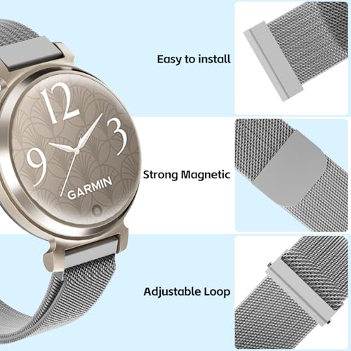 Correa Mesh Metal 14mm Compatible Garmin Lily 2 miniatura 3