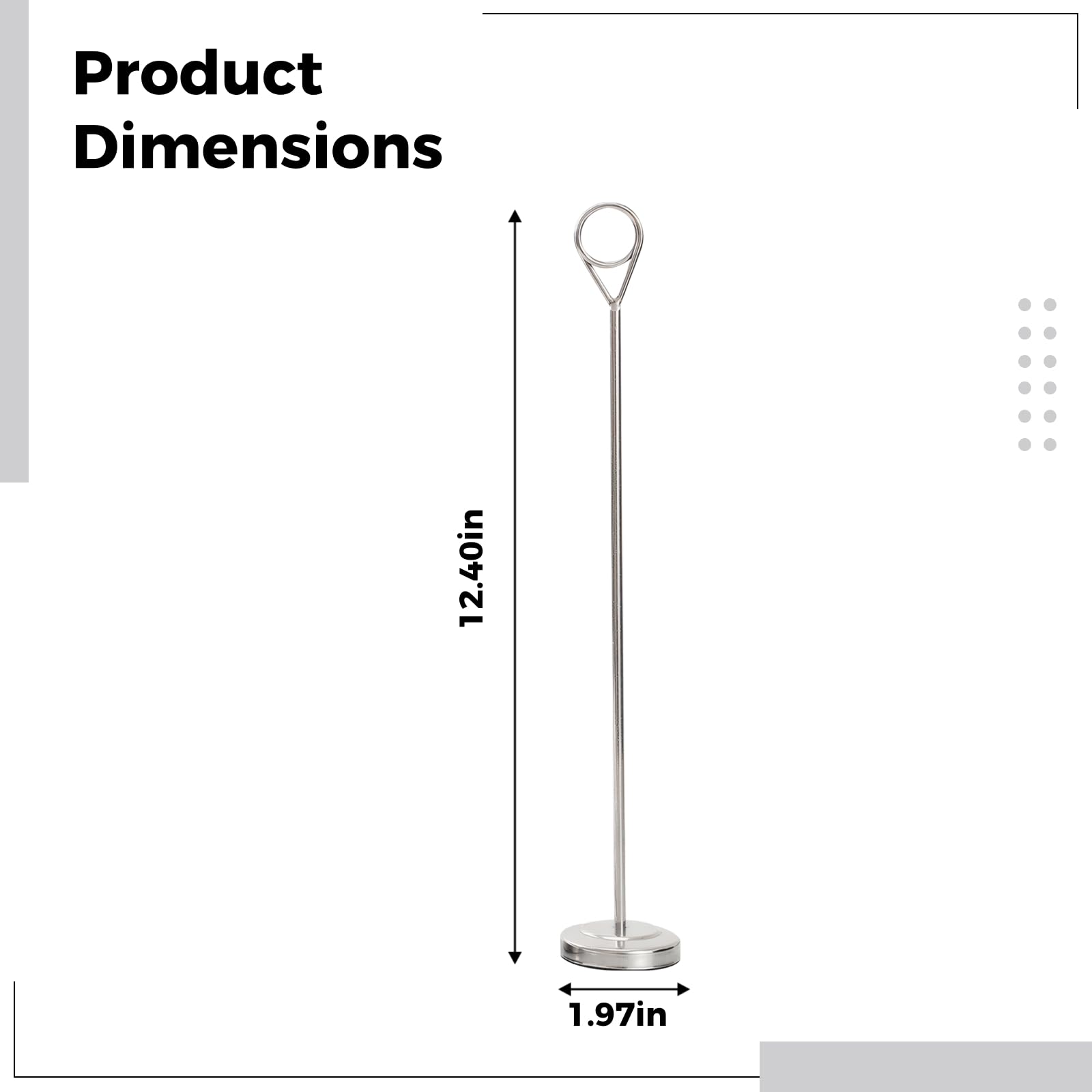 Generisch 5 soportes para números de mesa de acero inoxidable, altura 31,5 cm, soporte para tarjetas de mesa de restaurante, para bodas, fiestas, color plateado