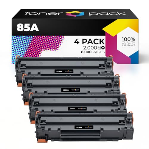 TONER PACK CE285A Cartuchos de Tóner Compatible para HP 85A LaserJet Pro P1102W P1102 M1132 M1217NFW M1132MFP M1210 M1212 M1212NF (4 Unidades)