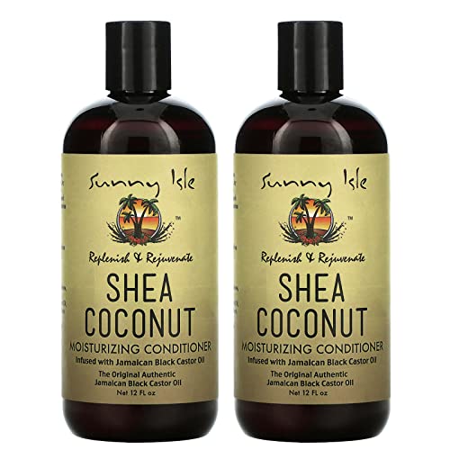 Isle Shea Coconut Moisturizing Conditioner 12Oz (Pack Of 2) | Infused With Jamaican Black Castor Oil | Curly Hair Conditioner | Quenches & Softens Dry Curls, Waves, Coils | Silicone, Paraben & Sulfate-Free #TOP7