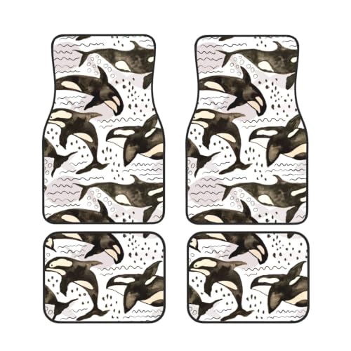 Alfombrillas de coche con orcas en acuarela accesorios de neopreno antideslizantes para vehículos