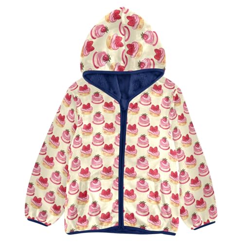 Strawberry Cake Boys Fleece Coat,Children's Zip-Up Hoodie Jacket,Baby Warm Fashion Outerwear 3-10T,A113358 - Main Image