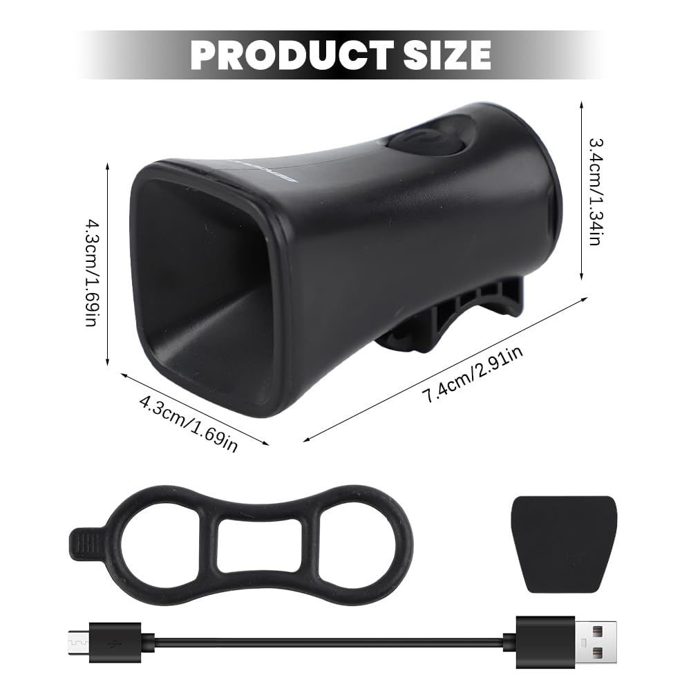 Campanello Bici Elettrico Ricaricabile 120dB, Impermeabile, Con 5 Suoni, Facile Installazione A Strappo, Per Mountain Bike, Scooter E Bici Bimbi