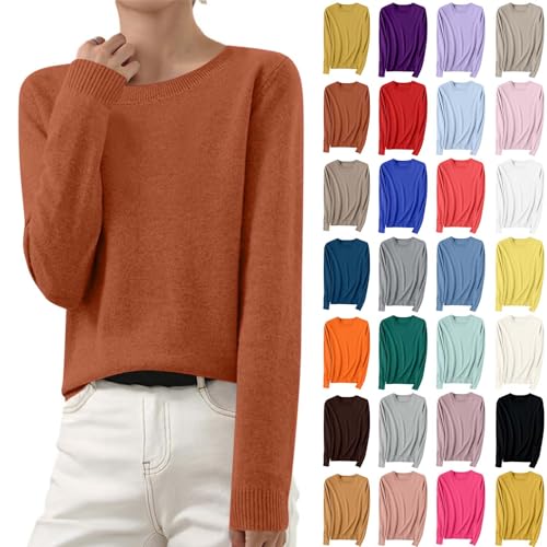 Sweaters for Women Knit Casual Crewneck Fall Sweater Cashmere Fashion Comfort Pullover Top Dressy Long Sleeve Outfits