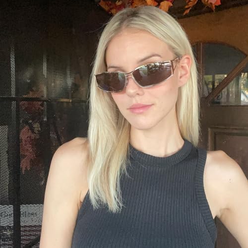 Y2k Sunglasses for Women,Fashion Metal Y2k Glasses,Trendy 2000S Sunglasses Aesthetics Y2k Accessories for Women2