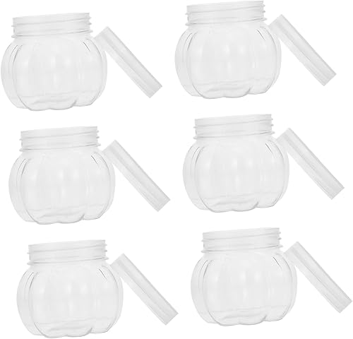 DOITOOL Tarro de calabaza para mascotas, tarros de vidrio herméticos Navideños, contenedor transparente, cajas de panadería de Halloween, recipiente