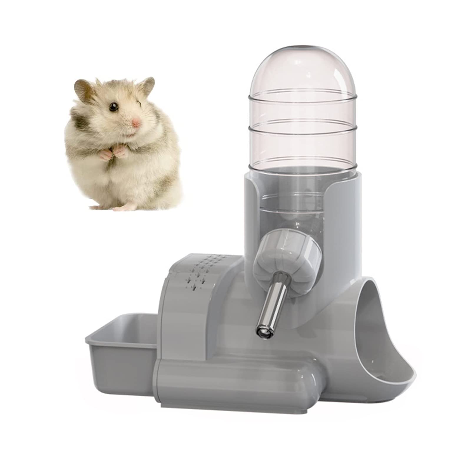 in Hamster Water Bottle, 120ml Small Animal Water Bottles with Food  Bowl and Hut, Non Drip Water Dispenser BPA Free for Hamster, Gerbil, Rat, 