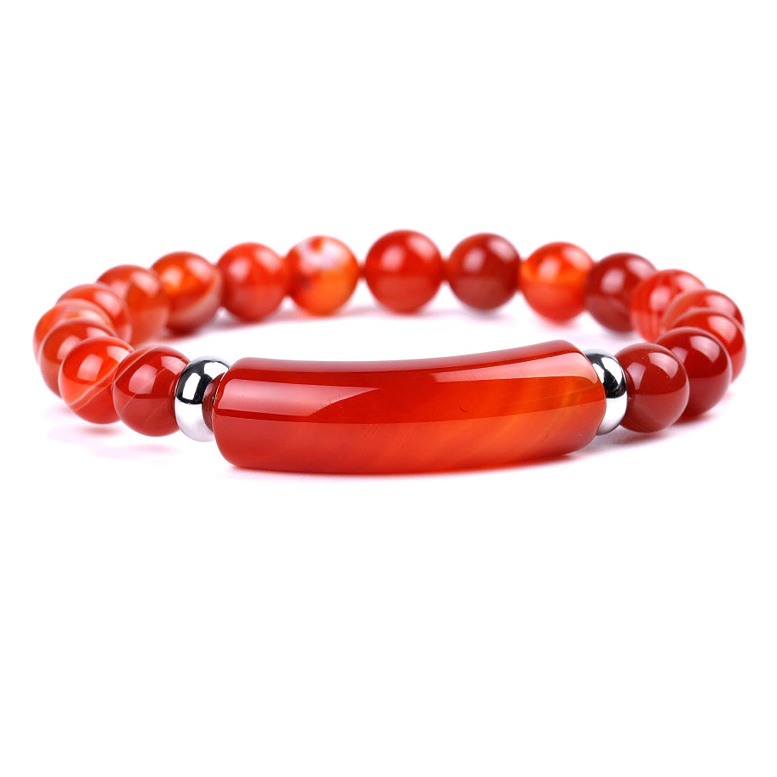 FORUBUS Natural Stone Beaded Bracelet Aventurine Jade Tiger Eye Agate Beads Stretch Bracelet for Women Men Jewelry