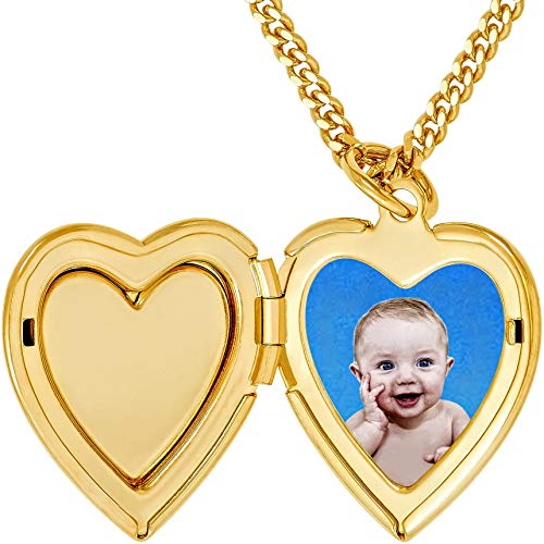 LIFETIME JEWELRY Inlaid Heart Locket Necklace for Women 24k Real Gold Plated4