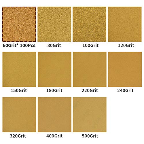 SPEEDWOX 100 Pcs 6 Inches Sanding Discs 60 Grit Dustless Hook and Loop Sandpaper for Random Orbital Sander Yellow Finishing Discs for Automotive Woodworking - Image 2