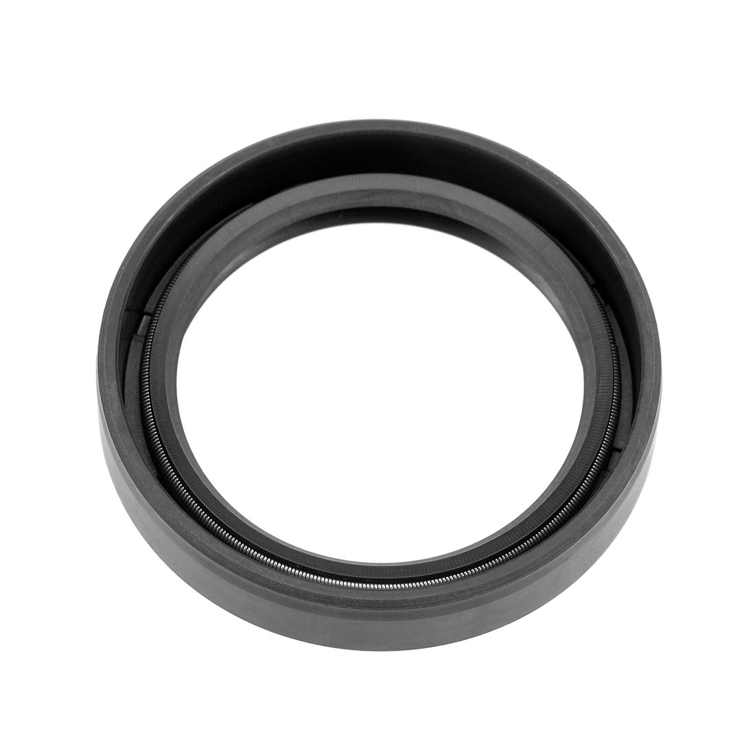 uxcell Oil Seal, TC 32mm x 42mm x 8mm Nitrile Rubber Cover Double Lip with Spring for Bearing Shaft, Black Pack of 1