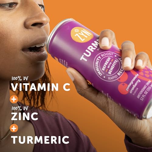 ZYN Turmeric Wellness Drink (24 Pack), Pomegranate Cranberry Flavored Turmeric Curcumin Drink with Black Pepper, No Added Sugar, Low Carb & Low... - Image 2