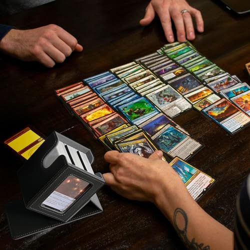 UAONO Caixa de baralho com visor MTG Commander, estojo de cartão de design patenteado comporta mais