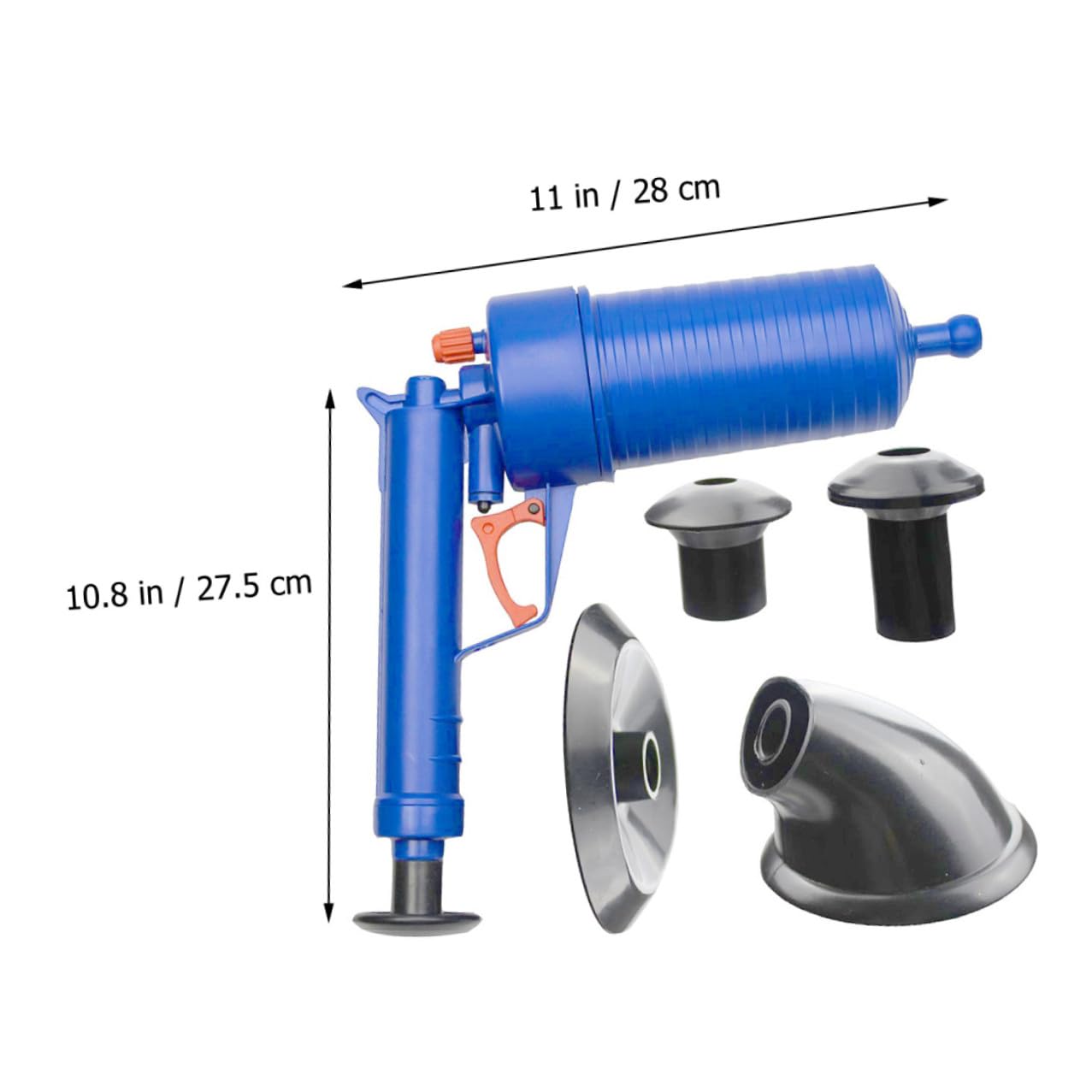 KOMBIUDA Desatascador De Aire Comprimido Para Inodoro y Fregadero, Herramienta Profesional De Alta Resistencia Para Limpiar Tuberías y Drenajes De Baño, Cocina y Bañera, Flexible y Potente