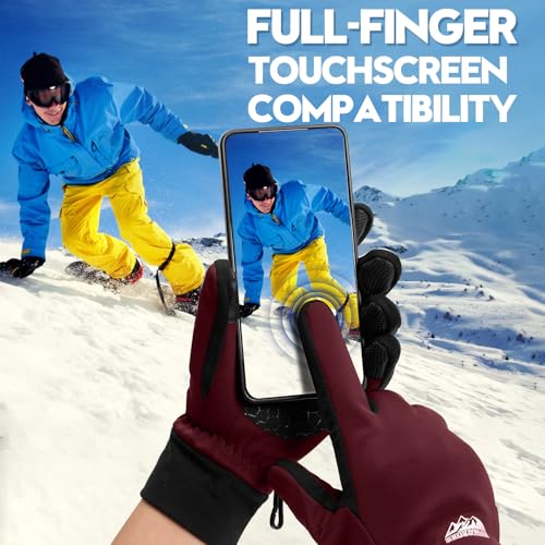 Image of Bruvoalon Winter Gloves for Women & Men, 3M Thermal Insulation, Lycra Fabric, Touchscreen, Anti-Slip