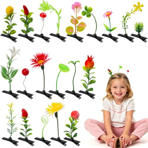 Pack de 20 pinzas para cabello en forma de brotes miniatura 1