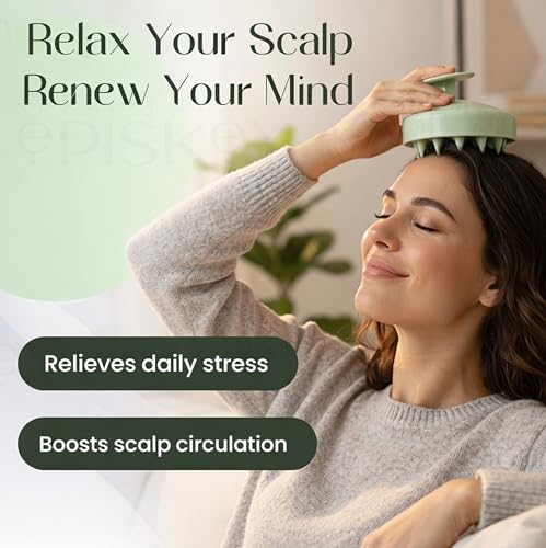 Image of Scalp Massager Shampoo Brush, Eco-Friendly Wheat Straw Body With Soft Silicon Bristles, Hair Scalp Scrubber, Scalp Exfoliator | Dandruff Removal, Prevents Hair Loss For Men, Women (Jg-35)