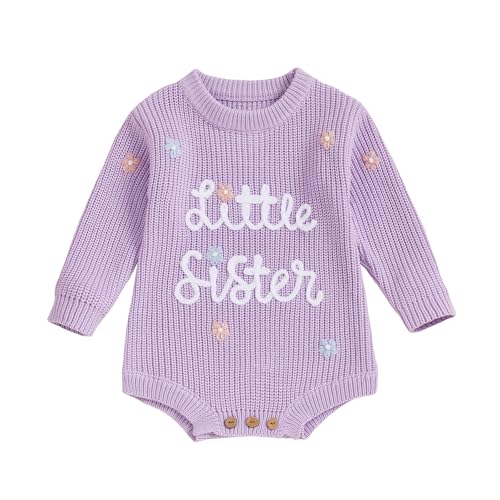 Image of FYBITBO Baby Girl Boy Sweater Knit Oversized Pullover Sweatshirt Romper Onesie Warm Fall Winter Clothes Outfit Newborn