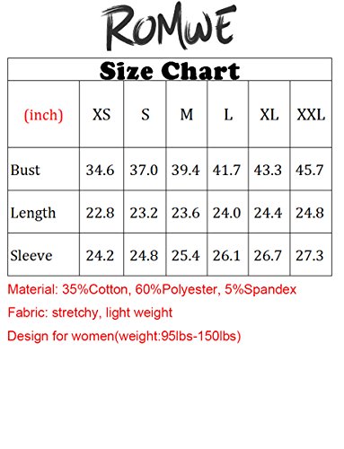 Romwe Women's Long Sleeve Top Casual Floral Print T-Shirt Tee Grey XL