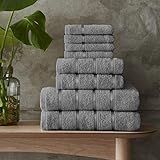 Gaveno Cavailia Juego de Toallas Boston de 8 Piezas, 100% algodón, Plateado, Towel Bale