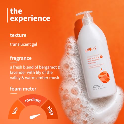 Image of Plum Anti-Dandruff Shampoo With Volcanic Minerals & 0.5% Salicylic Acid | 72-Hr Dandruff & Frizz Control|Maintains Healthy Scalp Barrier | Gently Exfoliates & Clarifies | Prevents Rough,Dry Hair 500ml