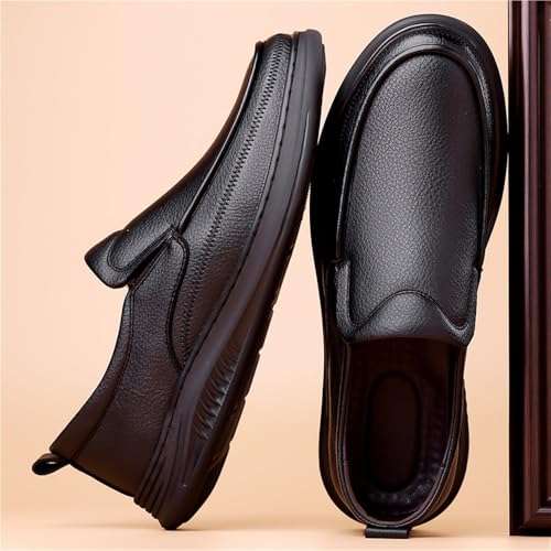 Mens Autumn Slip On Loafers Lightweight Casual Leather Shoes for Middle Aged and Elderly Dad Footwear3