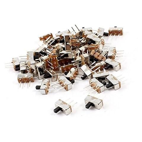 URBEST 30Pcs 3 Terminals PCB Mount 2 Position SPDT ON/OFF Mini Slide Switch for Small Power Controlling Cover