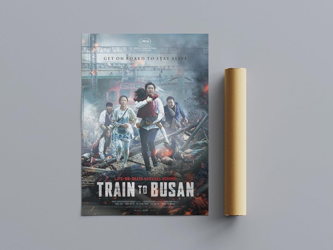 Pixie Posters Multi Colour All Tme Great Horror Movie Posters Train To Busan Wall Art (A3 Size 29.7Cmx42cm)