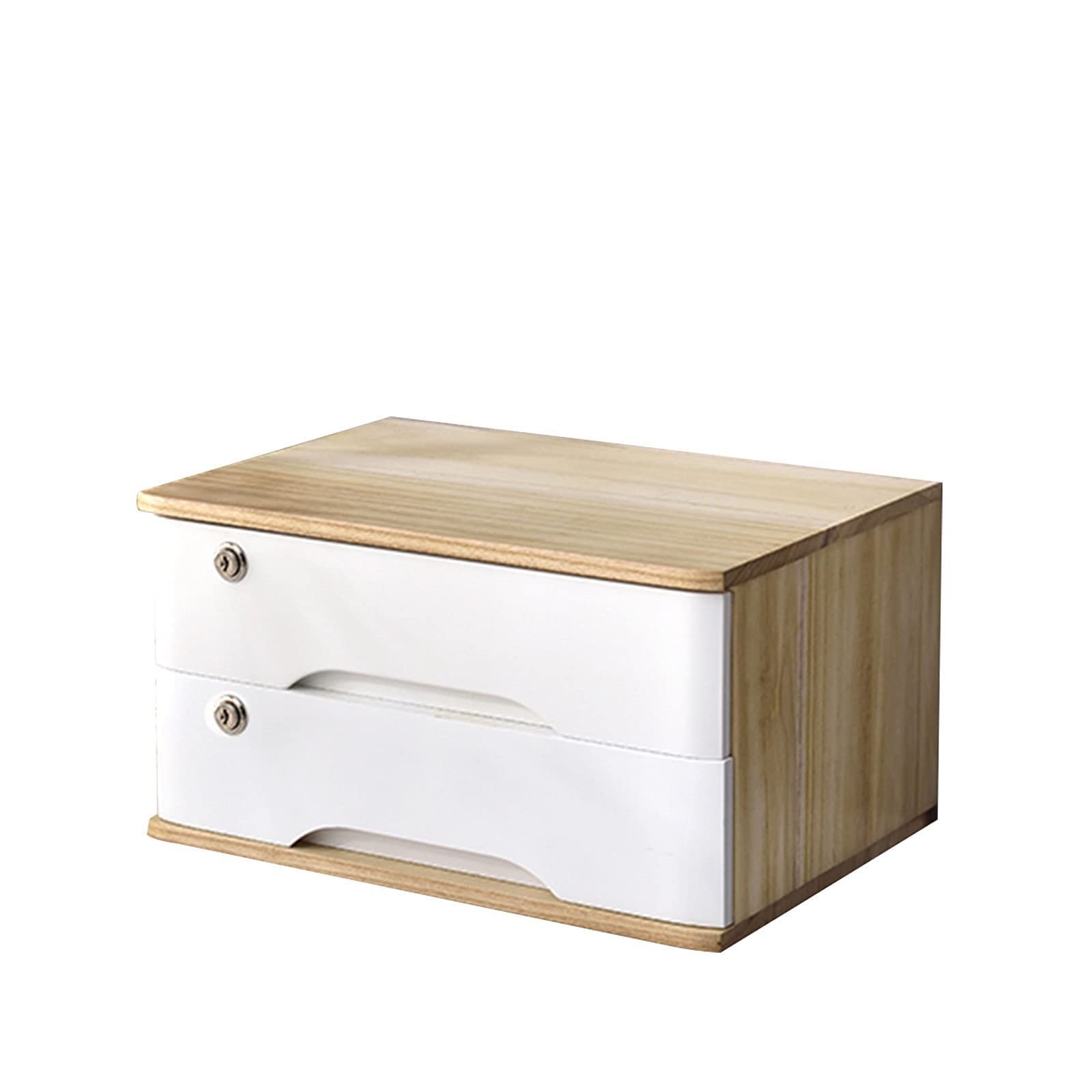 TEmkin Schreibtisch-Organizer aus Holz – Bürobedarf, A4-/Quittungsablage-Organizer, Schreibtisch-Aufbewahrungsbox für Küchentheke, Kommode, Tischplatte, Holz-Ablage-Organizer, Drucker (2-lagig)