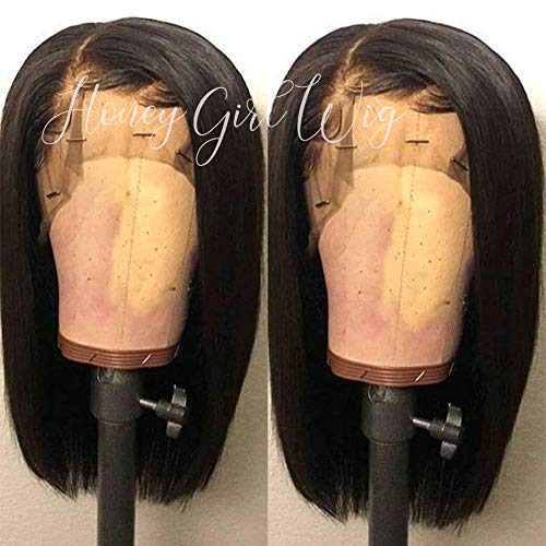 Small Cap Lace Front Human hair wigPre Plucked Straight 180% Density Bob Wig Human Hair Lace Front Wigs for Black Women Bob Wigs Human Hair Small Cap Human Hair Wig Straight Bob Wig Human Hair 14"