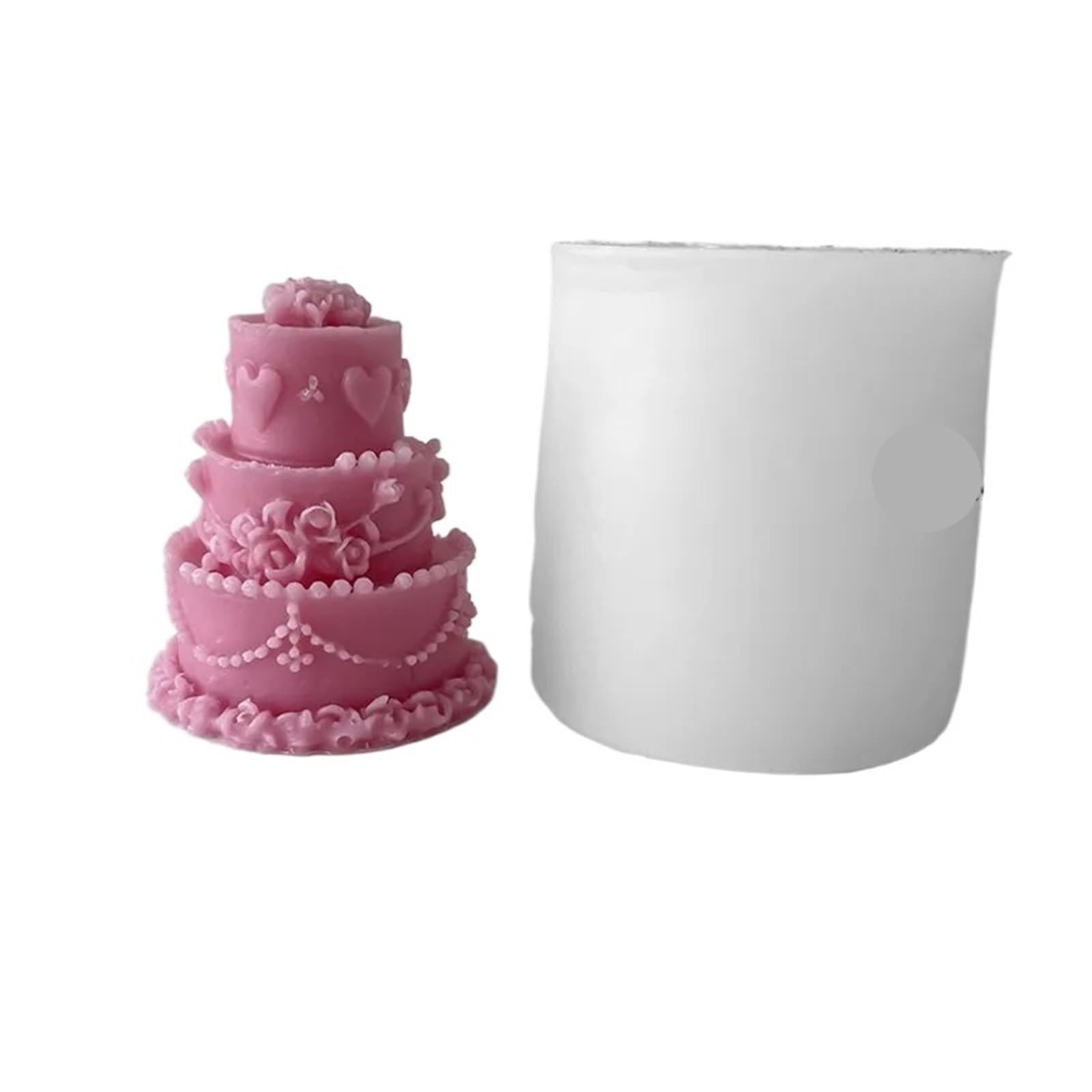 Moule à gâteau d'anniversaire en Silicone, faire soi-même, plâtre de bougie, multicouche 3D, outils cuisson gâteaux au sucre, bonbons chocolat, 2 pièces Pour Bougie(S)