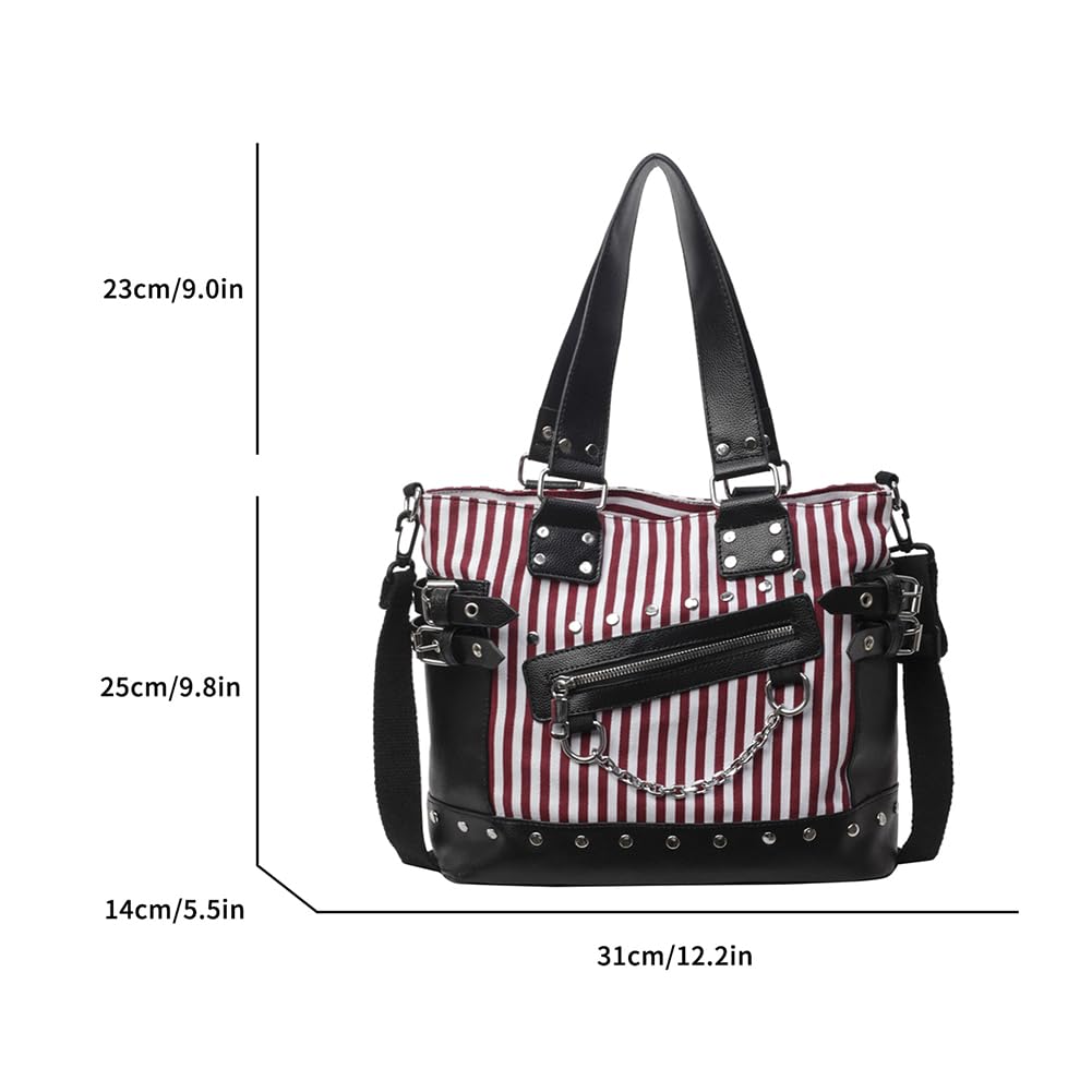 Bolso bandolera para mujer, con tachuelas, de gran capacidad, elegante bolso de hombro