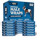 Comfortable Male Dog Diapers - 50-Pack Super Absorbent Disposable Male Dog Wraps- FlashDry Gel Technology, Wetness Indicator Doggie Diapers- Leakproof Belly Wraps for Incontinence, Excitable Urination