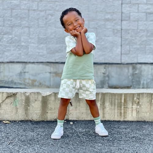 Adobabirl Baby Boy Shorts Set Summer Clothes Short Sleeve Striped Pocket Tshirt and Shorts Casual Toddler Boy Outfits3