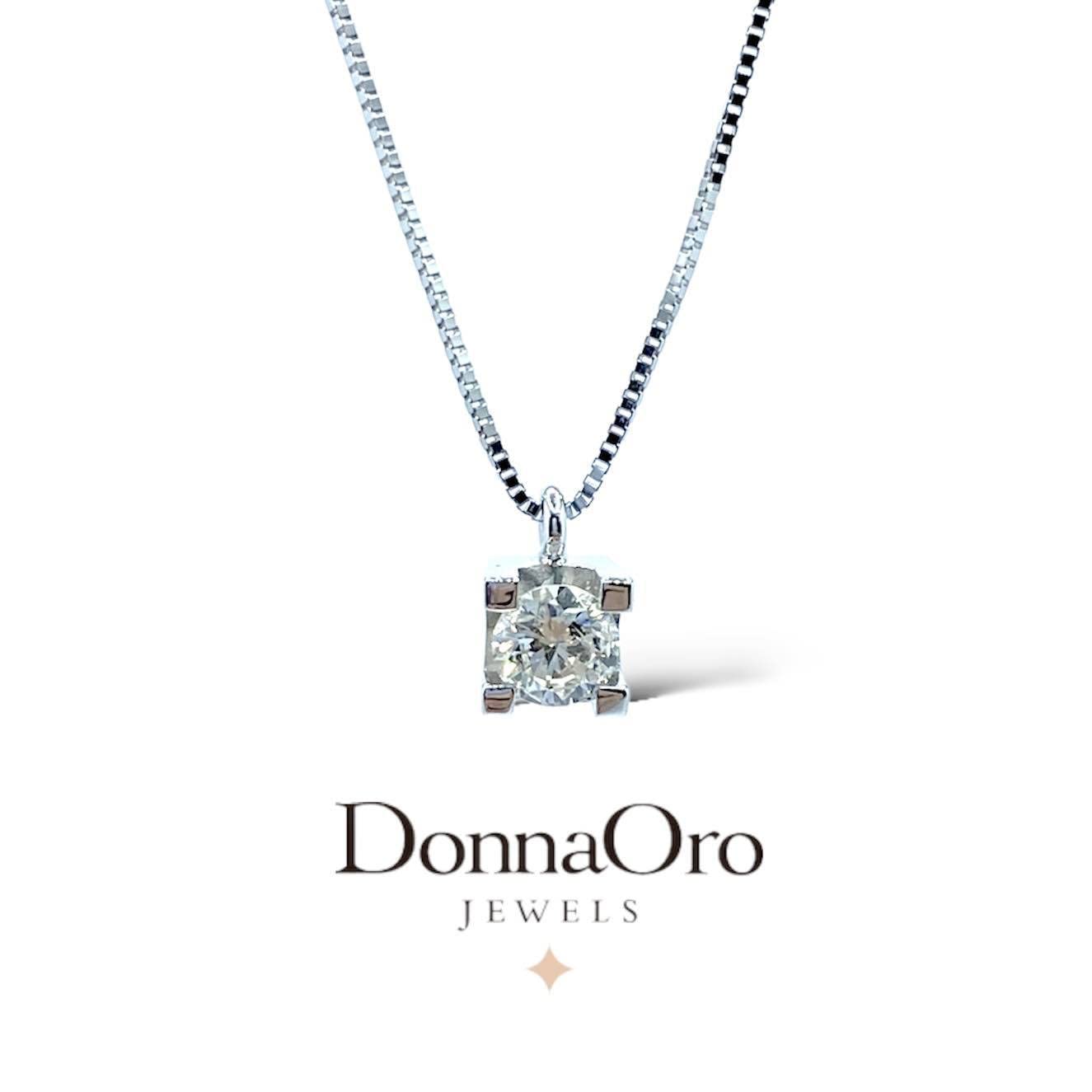 Girocollo donna punto luce DonnaOro con diamante Ct 0.15 dhpl7173.015